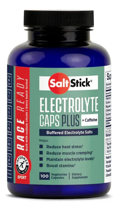 Capsulas De Electrolitos Saltstick Con Cafeina Bote De 100 Sabor Sin Sabor