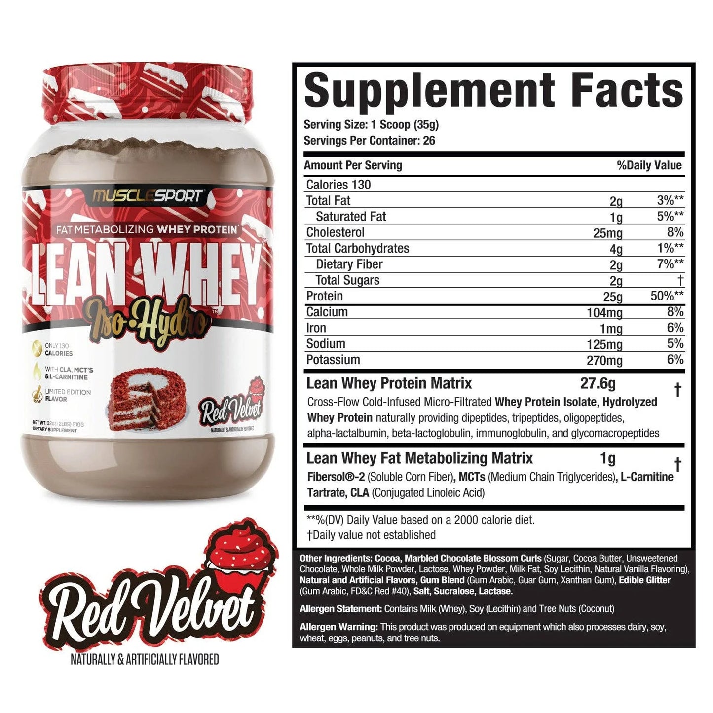 Proteína Muscle Sport Iso-Hydro Red Velvet 2lb