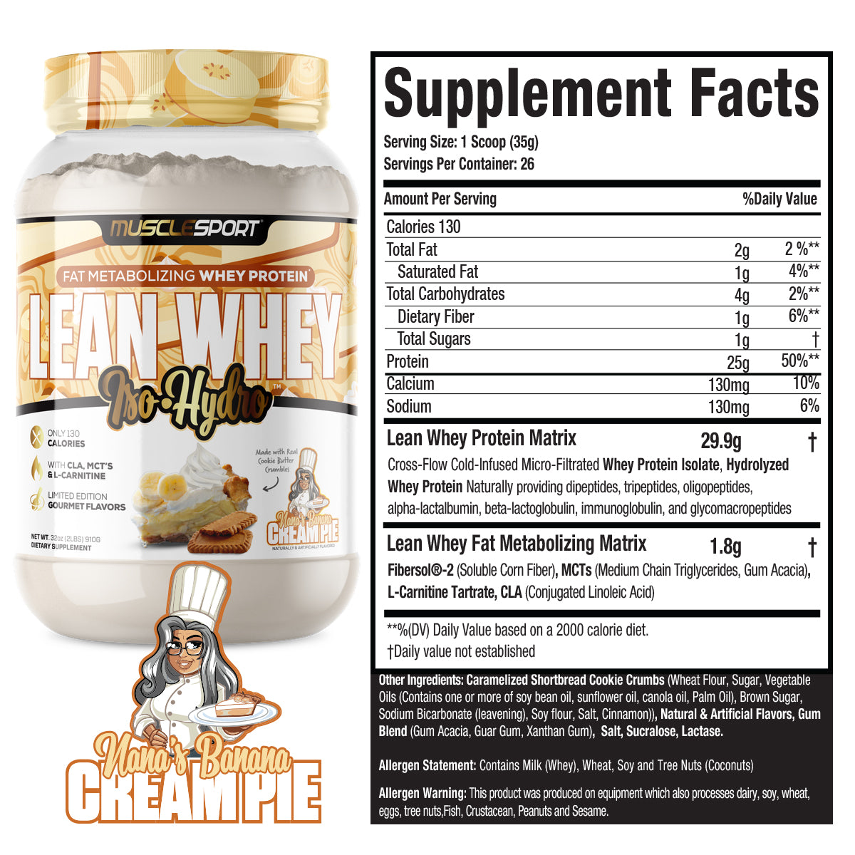 Proteina Muscle Sport Iso-Hydro Banana 2lb
