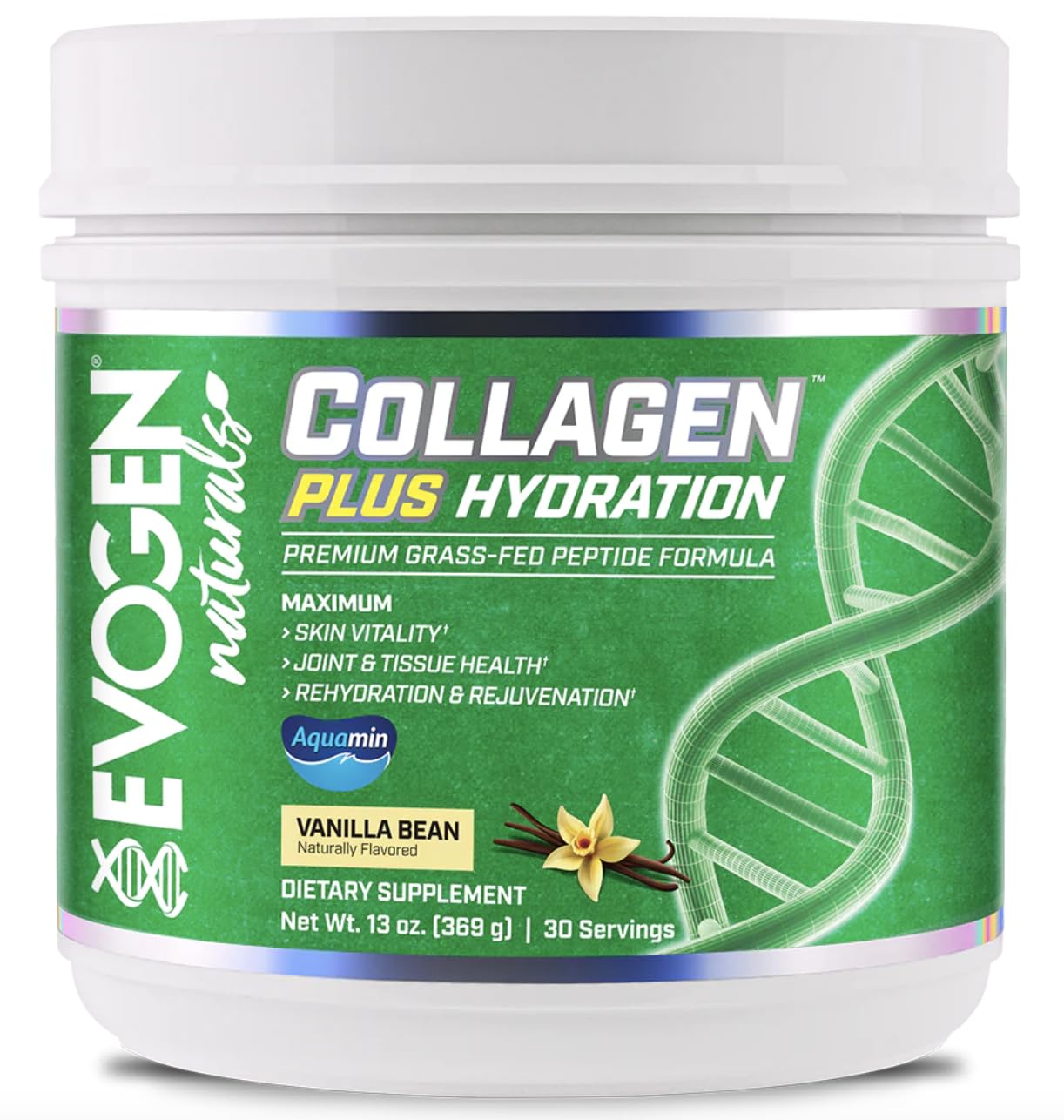 Evogen Naturals Collagen Plus Hydration (30 servicios) – Vanilla Bean