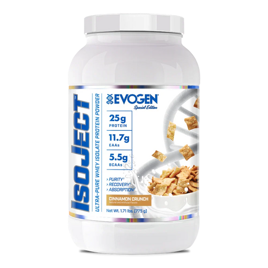 Evogen Nutrition IsoJect Special Edition Ultra-Pure Whey Isolate (1.71 lbs / 775 g) – Cinnamon Crunch
