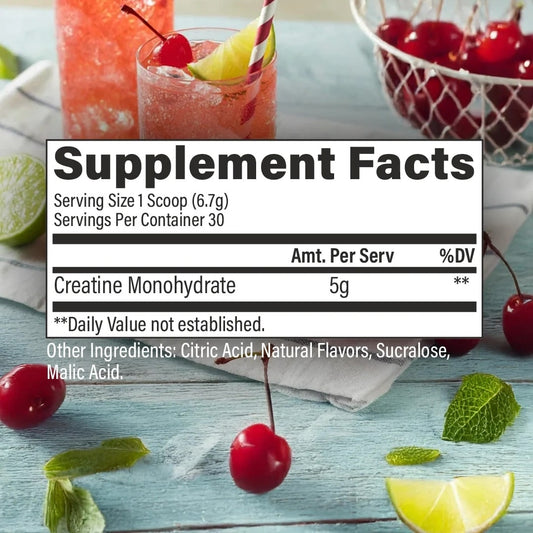 RAW CREATINE MONOHYDRATE 30 SERVING CHERRY LIMEADE