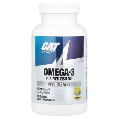 GAT, Sports, Omega-3, Limón natural, 90 cápsulas blandas