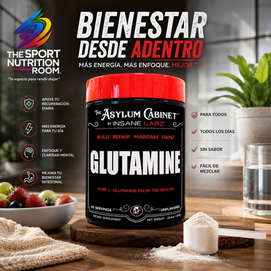 L-Glutamina Pura Insane Labz The Asylum Cabinet - Sin Sabor (60 Porciones / 300g)