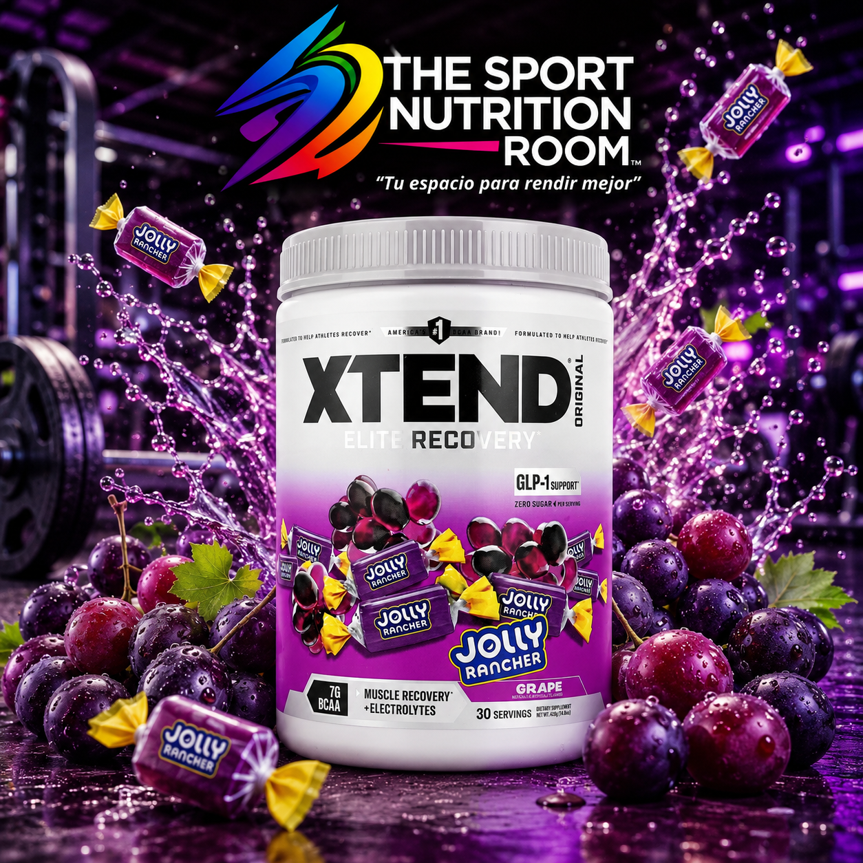 XTEND Elite Recovery BCAA Jolly Rancher sabor Uva 30 servicios