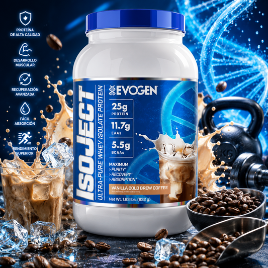 Evogen Nutrition IsoJect Ultra-Pure Whey Isolate Protein (1.83 lbs / 832 g) – Vanilla Cold Brew Coffee