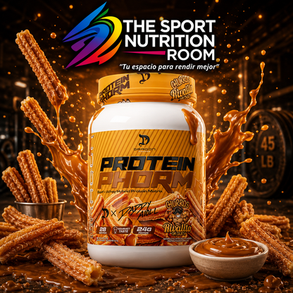 Proteína Dragon Pharma Churro/Cajeta Beef+Whey Hybrid 28 servicios