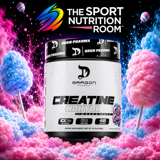 Dragon Pharma Creatine Monohydrate Essentials 45 servicios– Cotton Candy