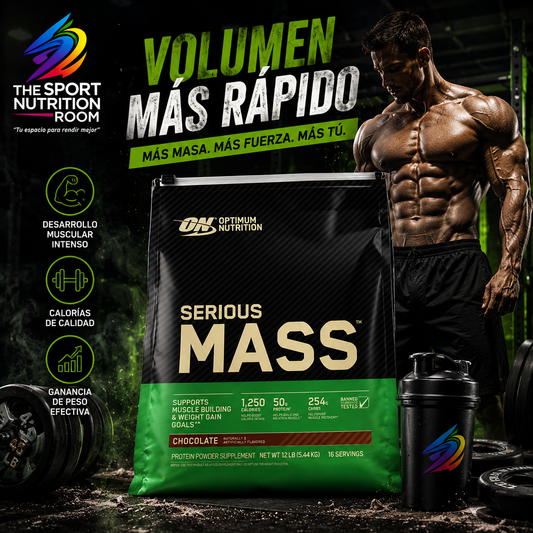 Ganador de Masa Optimum Nutrition Serious Mass - Sabor Chocolate (12 lb / 5.44 kg - 16 Porciones)