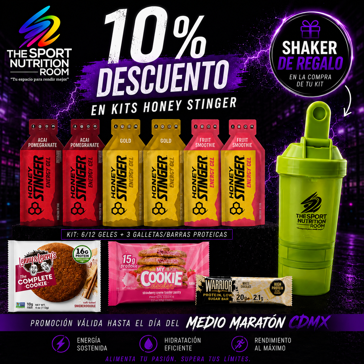 Kit HONEY STINGER Race Ready 6 Geles - Edición Medio Maratón