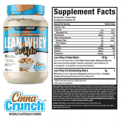 Proteína Muscle Sport Iso-Hydro Cinna Crunch 2lb