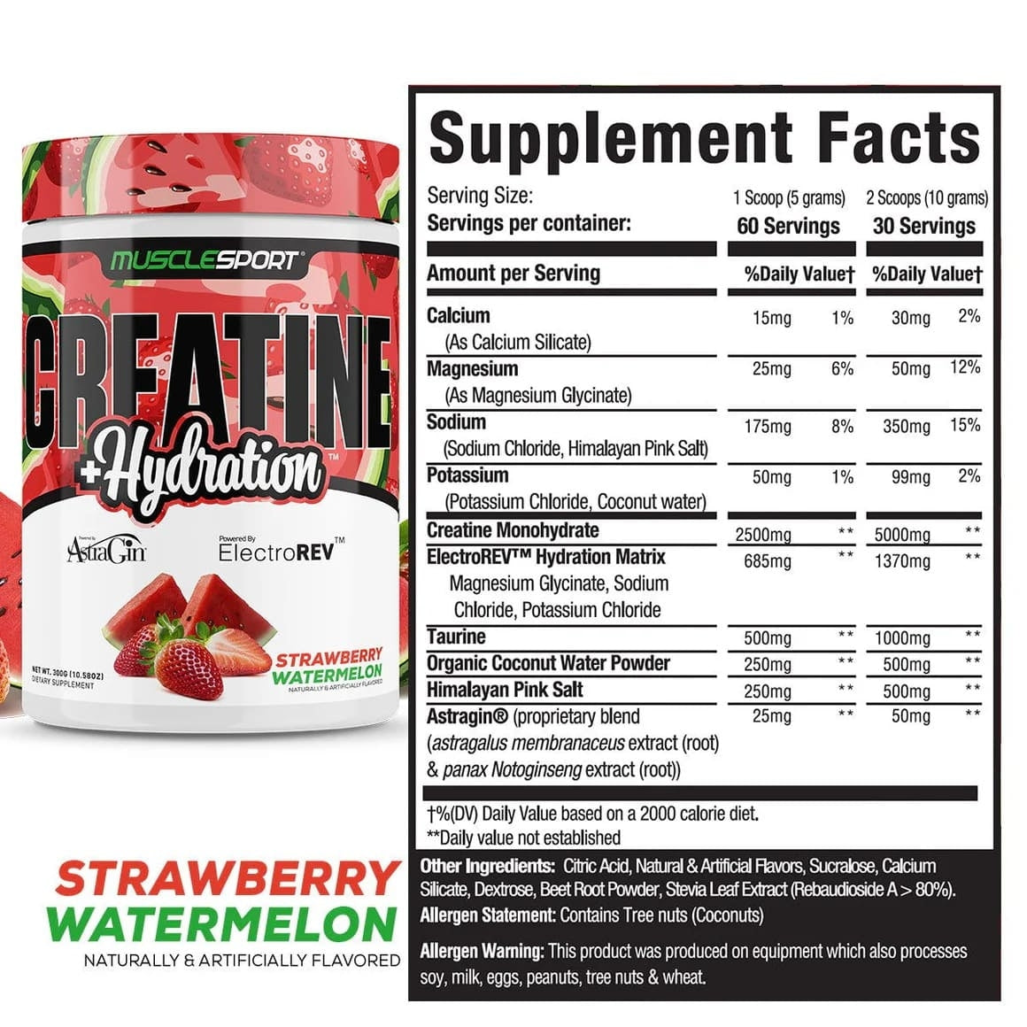 Creatina+Hydration Muscle Sport Strawberry/Watermelon 60 servicios