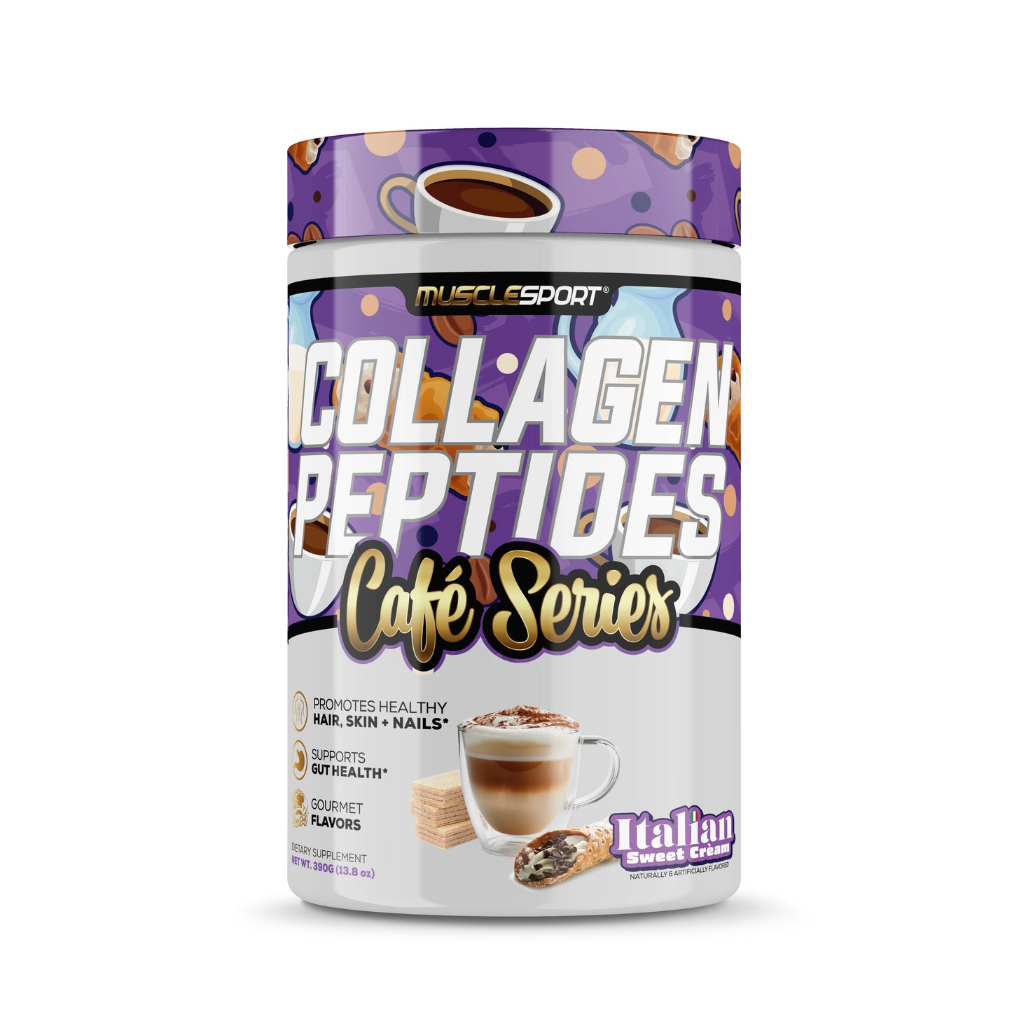 Collagen Peptides Muscle Sport Café Series Italian Sweet Cream 30 servicios