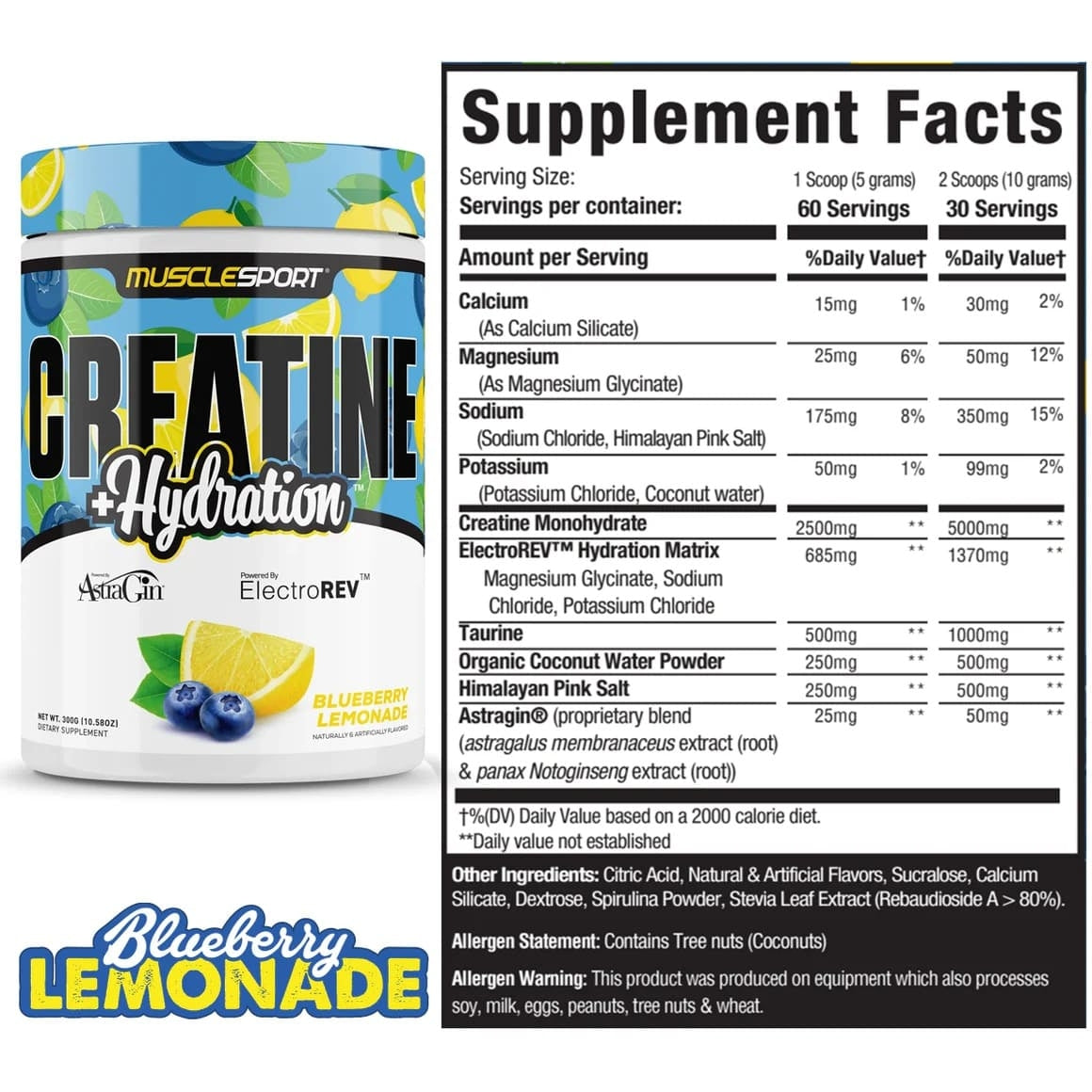 Creatina + Hidratación MuscleSport Creatine + Hydration - Sabor Blueberry Lemonade Creatina + Hidratación MuscleSport Creatine + Hydration - Sabor Blueberry Lemonade