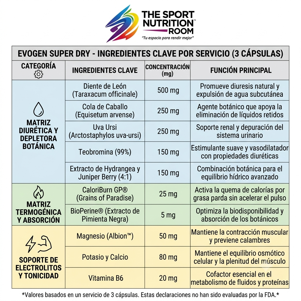 Evogen Super Dry (45 Cápsulas) – Definición Muscular y Control de Retención de Líquidos
