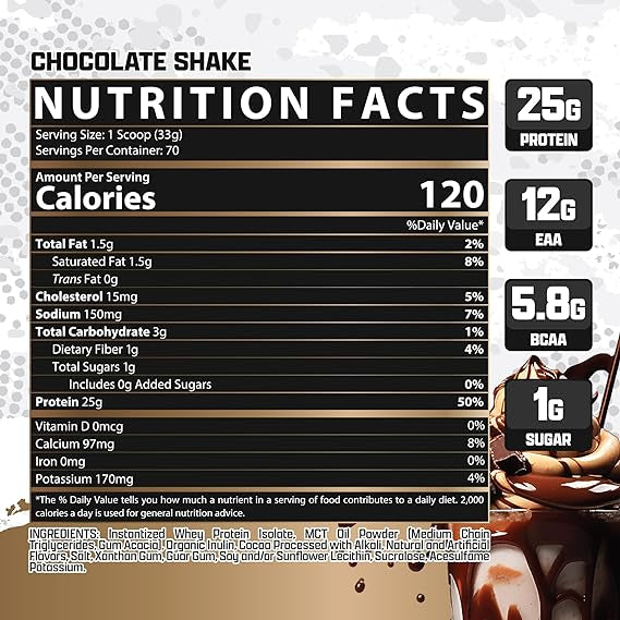 Nutrex Research - ISOFIT Premium Dessert Whey Isolate (70 Servicios / 5.1 lbs - 2317 g) – Sabor Chocolate Shake