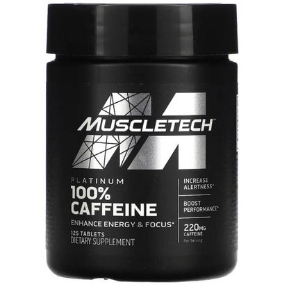 Cafeína Anhidra Pura MuscleTech Platinum 100% Caffeine - 220 mg (125 Tabletas)