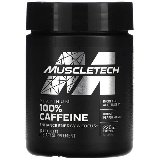 Cafeína Anhidra Pura MuscleTech Platinum 100% Caffeine - 220 mg (125 Tabletas)