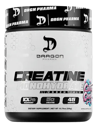 Dragon Pharma Creatine Monohydrate Essentials 45 servicios– Cotton Candy