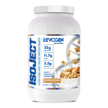 Evogen Nutrition IsoJect Special Edition Ultra-Pure Whey Isolate (1.71 lbs / 775 g) – Cinnamon Crunch
