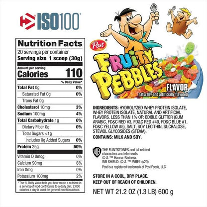 Proteína Hidrolizada Dymatize ISO100 - Sabor Fruity Pebbles (20 Porciones)